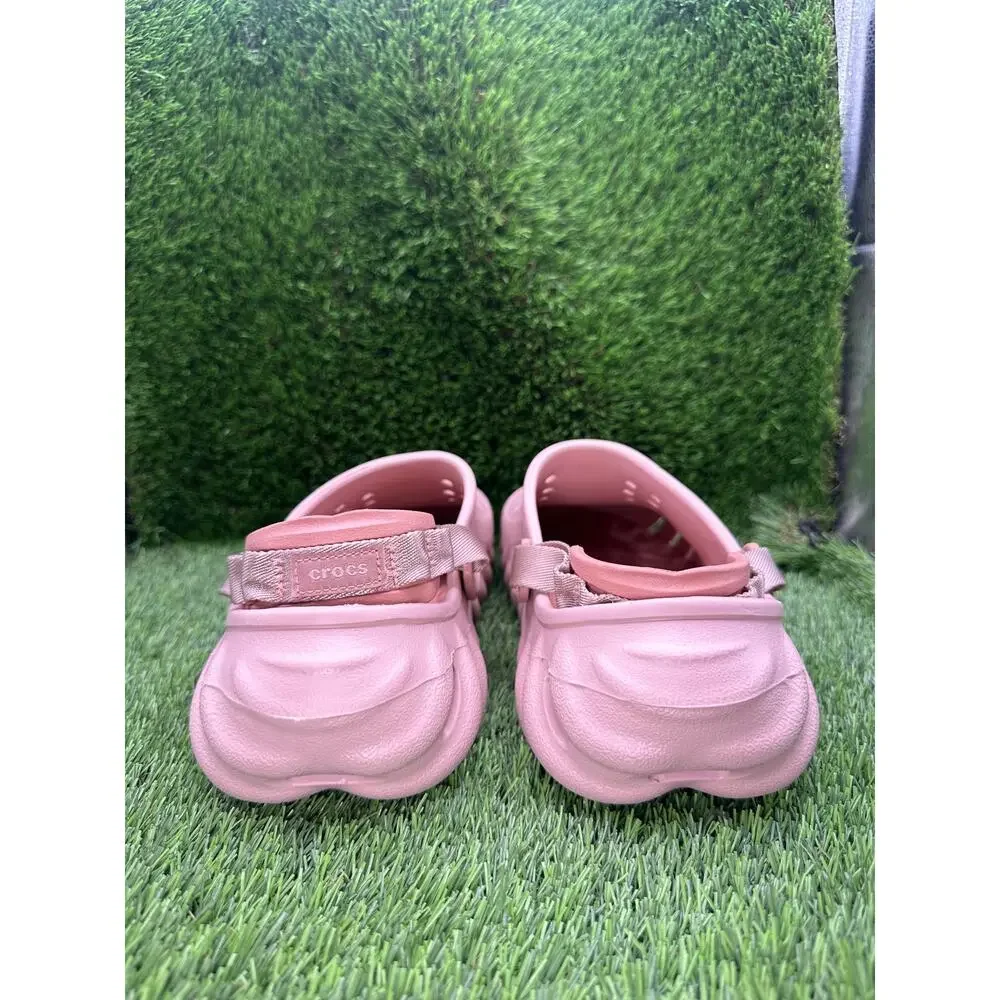 Crocs Echo 207937-6TY Clog Shoes Unisex M8/W10 Pink Rubber Slingback Slip-On